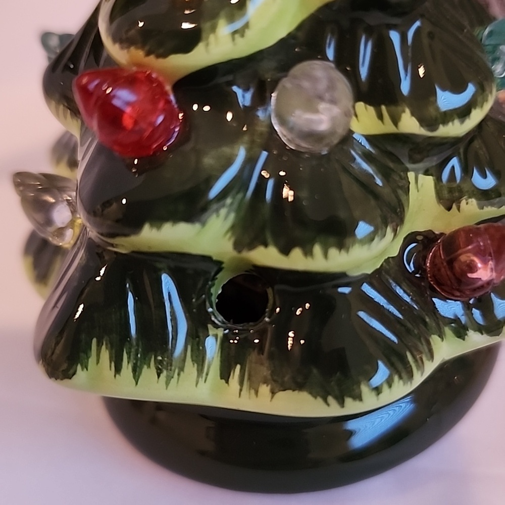 Christmas Tree Ceramic Ornaments with Star Top - Green, Pink, White - Picture 8 of 8